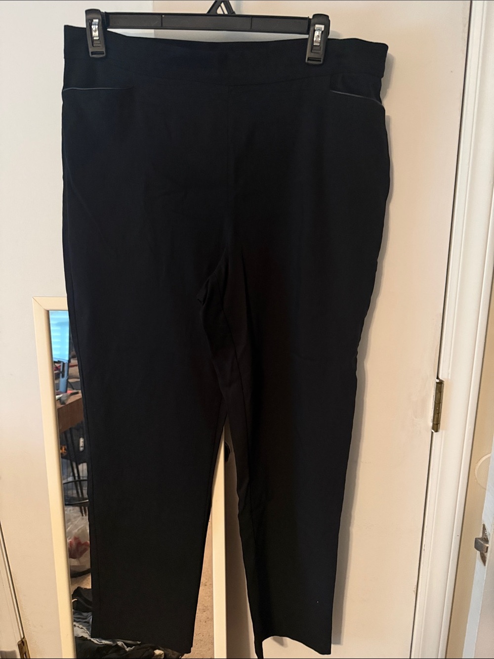Worthington Black Straight-Leg Pull-On Pants